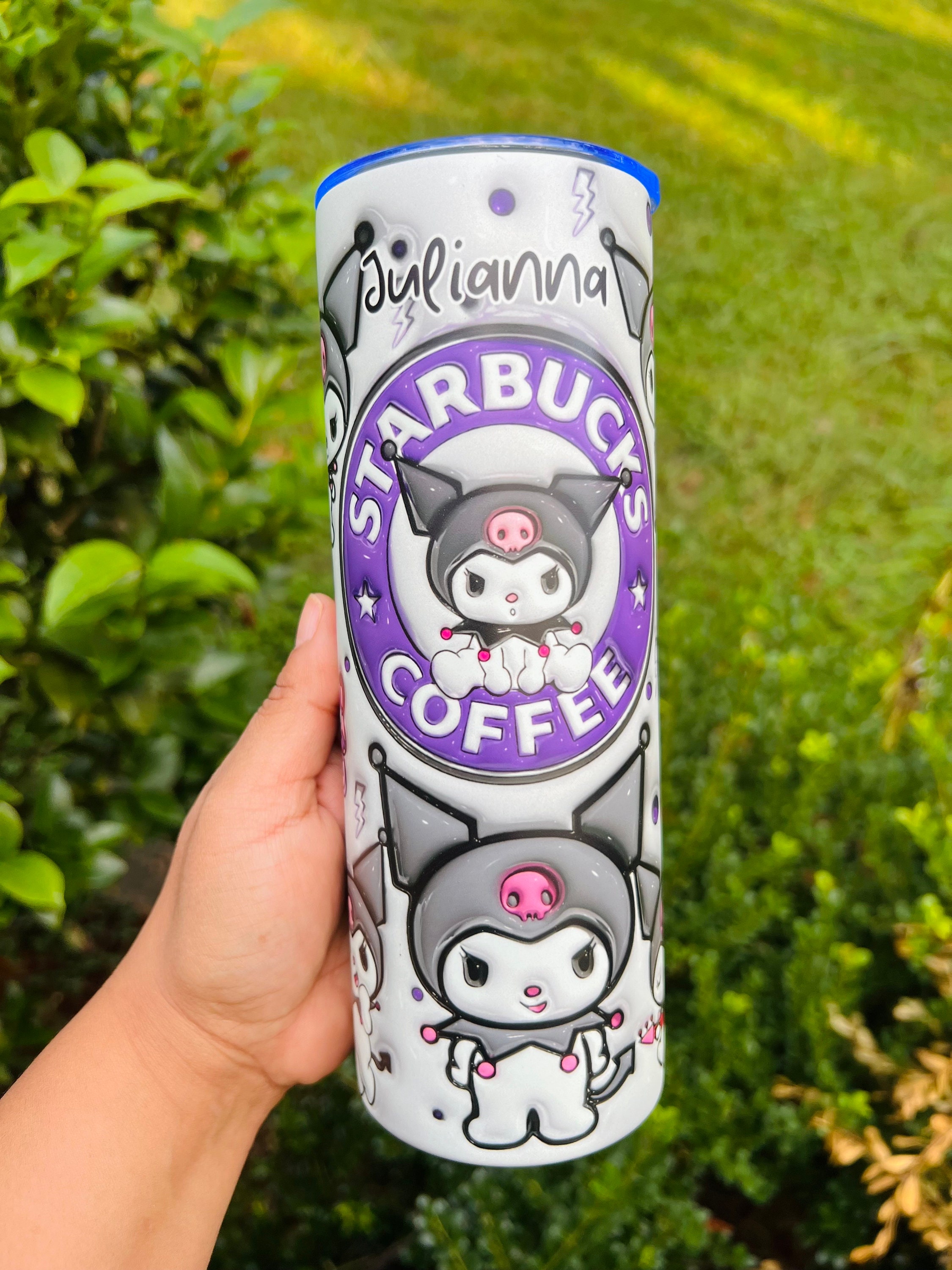 Black Kitty Glow in the Dark Personalized Tumbler for Girls