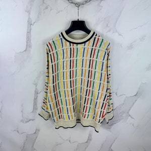 Vintage Carlo Colucci Multicolor Cotton/Linen 3D Knit Sweater Size 50