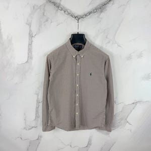 Vintage Polo Ralph Lauren Slim Fit Plaid Shirt Size L Casual