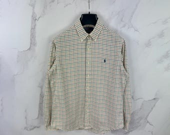 Vintage Polo Ralph Lauren Custom Fit Plaid Shirt Size M