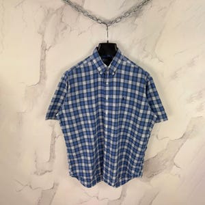 Vintage Polo Ralph Lauren Blake Cotton Plaid Short Sleeve Shirt Size L