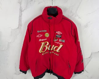 Vintage Bud King of Beer Budweiser Nascar Racing Embroidered