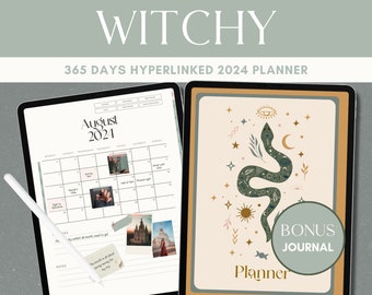Witchy Planner, For iPad Good notes Planner, ADHD Digital Planner, 2024 Digital Planner with Bonus Astrology Journal, Witches Planner