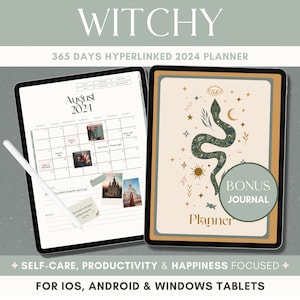 Witchy Planner, For iPad Good notes Planner, ADHD Digital Planner, 2024 Digital Planner with Bonus Astrology Journal, Witches Planner