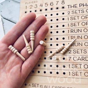 Cribbage Pegs Wood, 10 pack bundle, Board Game Pieces, Game Pieces,Varnished Wood, Cribbage Pins (10)
