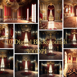 Elegant red and gold set of 10