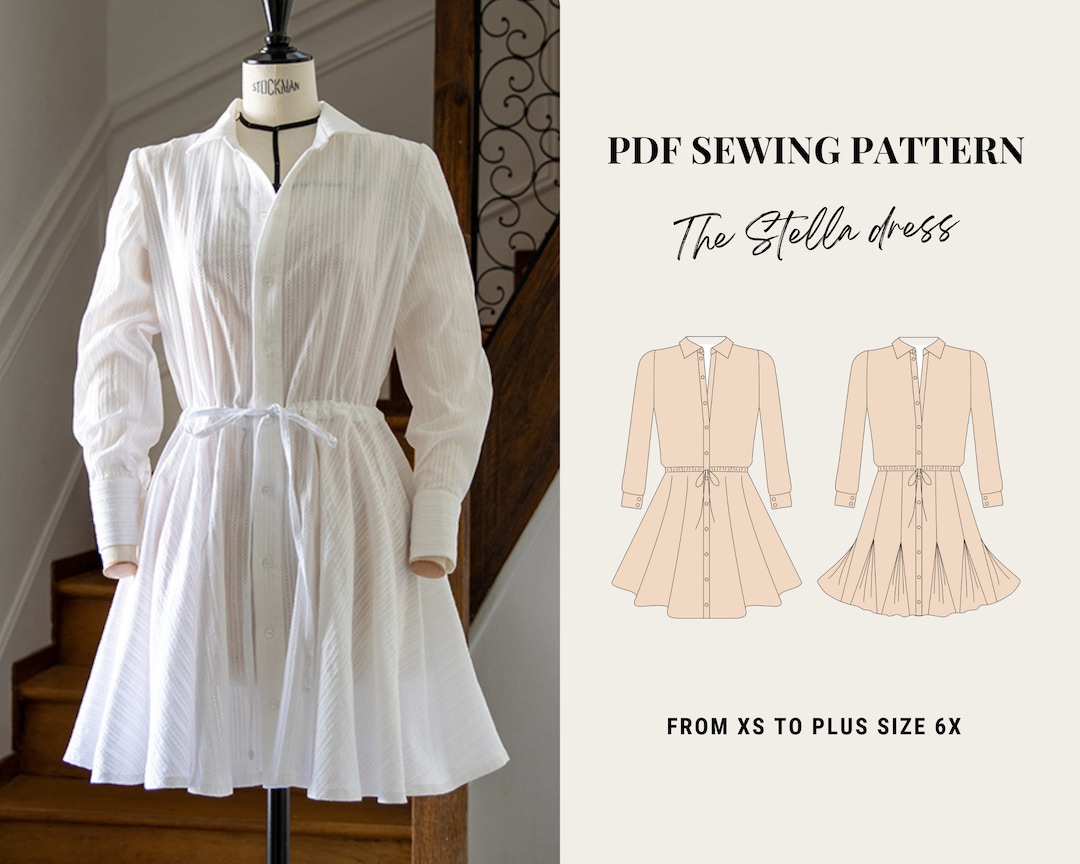 PDF Sewing Pattern Stella Dress by French Poetry From XS to