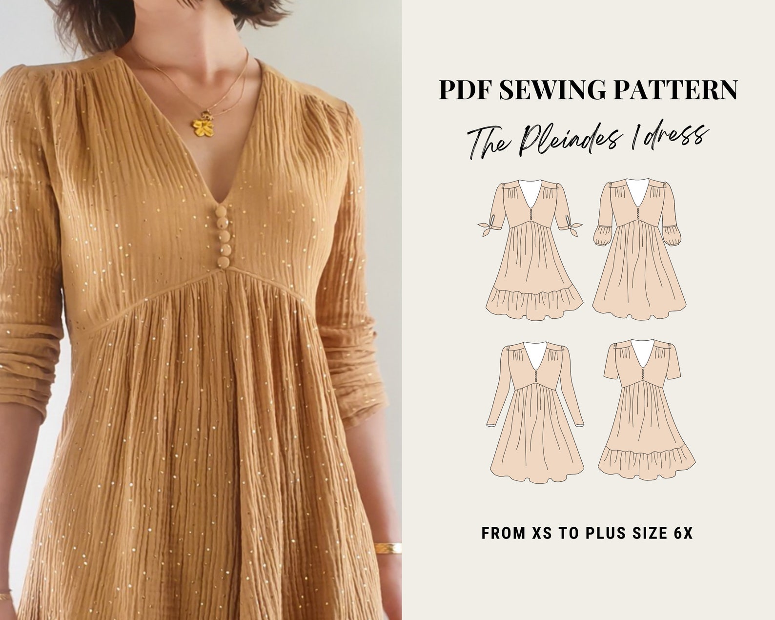 PDF Sewing Pattern Pleiades 1 Dress by French Poetry From Etsy Canada