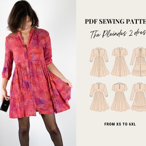 PDF sewing pattern - Pleiades 2 dress by French Poetry - from XS to 6XL - empire waist dress sewing pattern