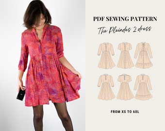PDF sewing pattern - Pleiades 2 dress by French Poetry - from XS to 6XL - empire waist dress sewing pattern