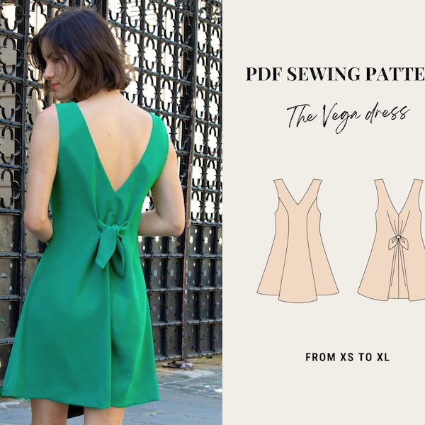 PDF sewing pattern - Vega dress by French Poetry - from XS to XL - trapeze dress tent dress