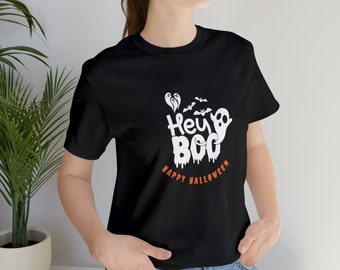 Camiseta de fantasma "Hey Boo": divertida y espeluznante camiseta de Halloween