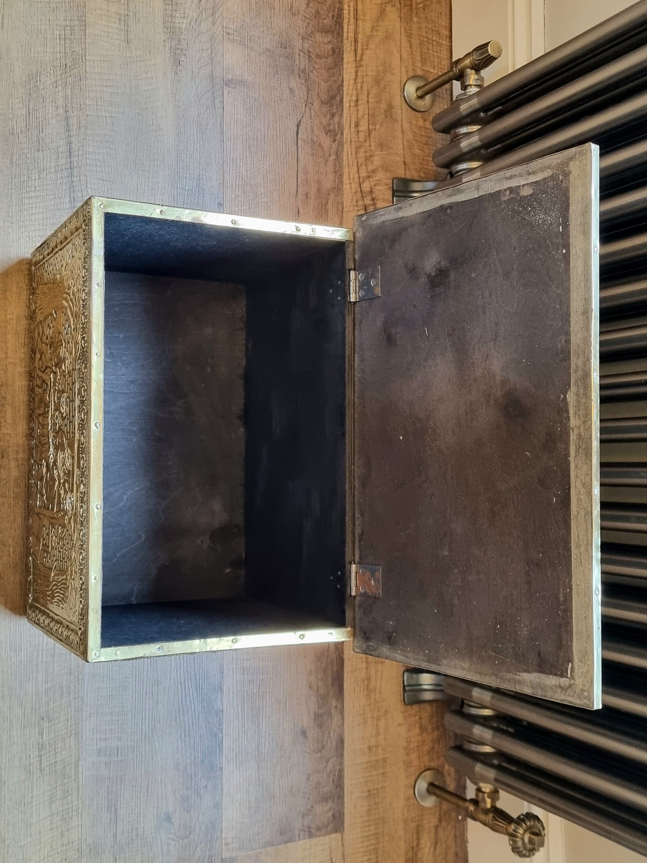 Vintage Brass Coal Box Antique Brass Storage Box Etsy UK
