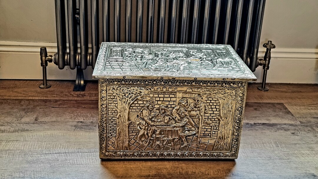 Vintage Brass Coal Box , Antique Brass Storage Box Etsy UK