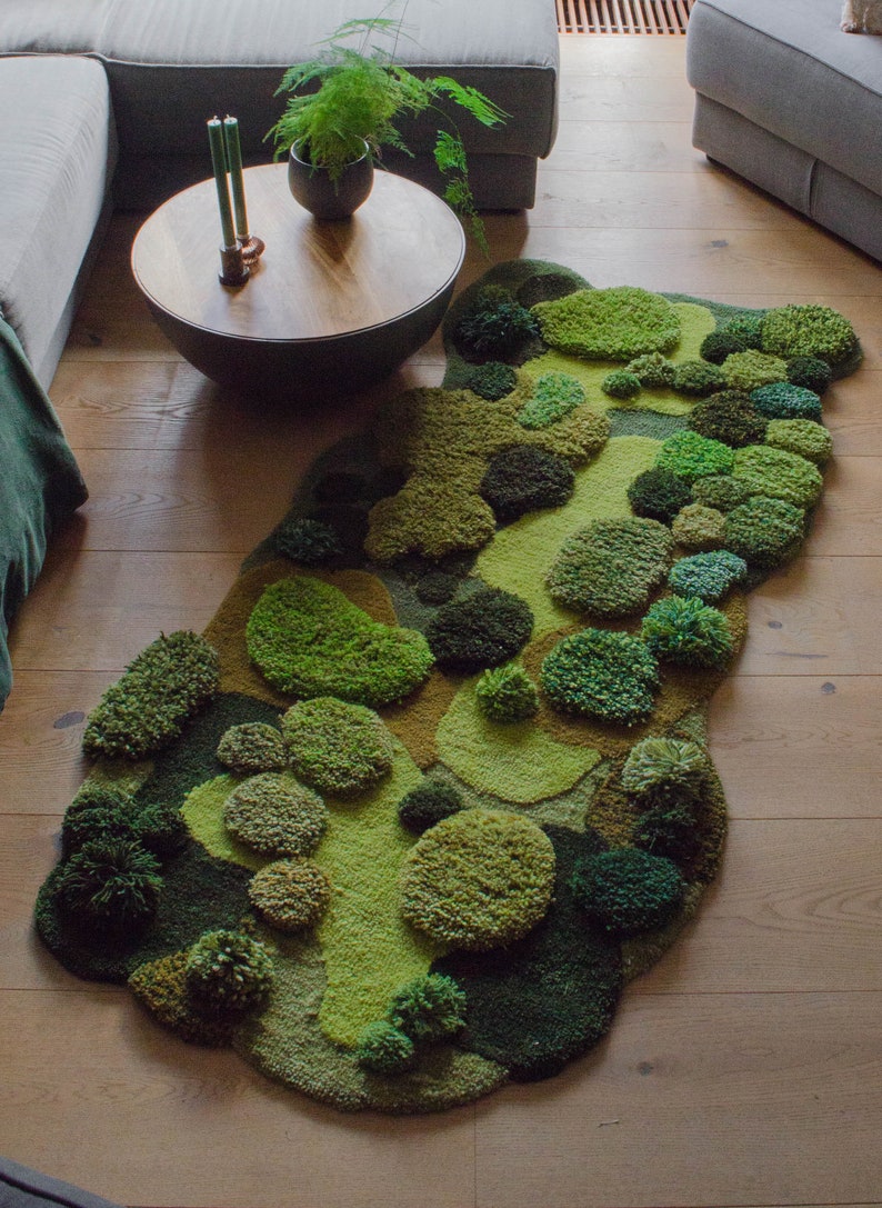 Handtufted Rug Landscape Rug Moss Rug 3D Carpet Forest Etsy