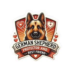 Deutscher Schäferhund Kiss-Cut Aufkleber - Perfekt für Hundeliebhaber, Laptop, Telefon, Scrapbooking, Geschenk für Tierbesitzer