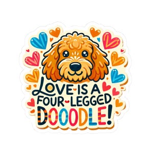 Golden Doodle Love Kiss-Cut Stickers | Adorable Doodle Stickers for Pet Lovers, Dog-Themed Gifts, Laptop Decor