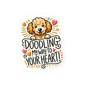 Cute Golden Doodle Stickers - Perfect for Pet Lovers, Laptop Decals, Gift for Dog Owners, Funny Pet Stickers,