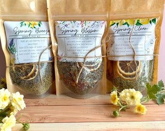 Spring Collection Simmer Pot Kits - Stovetop Potpourri - Dried Fruits, Spices, Herbs - Individual Kit