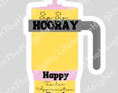 Sip Sip Hooray!  Teacher Appreciation Tumbler Gift Card Holder - png, jpg, pdf, svg files - Print and cut at home -