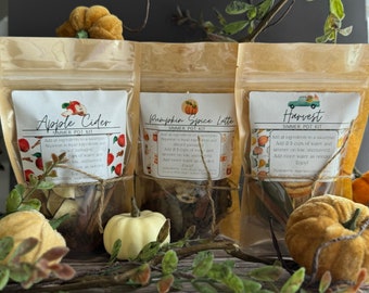 Fall Simmer Pot Kits - Stovetop Potpourri - Dried Fruits, Spices
