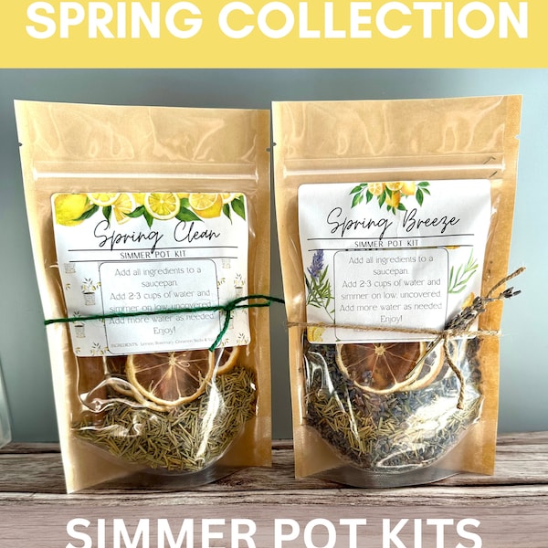 Spring Collection Simmer Pot Kits - Stovetop Potpourri - Dried Fruits, Spices, Herbs - Individual Kit