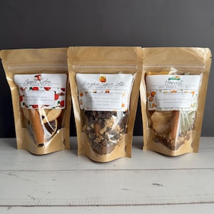 Fall Simmer Pot Kit: Mini Bundle of 3 Scents (Dried Fruits, Spices, Herbs, stovetop potpourri) Set of 3