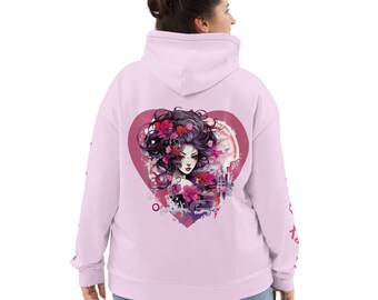 Sudadera con capucha Harajuku Kawaii, escritura japonesa Kawaikunai, sudadera rosa punk linda, ropa de calle japonesa, regalo divertido para niña, regalo para niña otaku