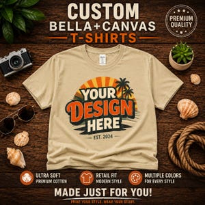 Custom Bella Canvas Shirt, Vacation Style, Multiple Colors