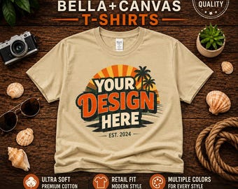Custom Bella Canvas Shirt, Vacation Style, Multiple Colors
