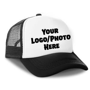Custom Logo Trucker Hat, Foam Mesh-Back Trucker Cap, Custom Photo Cap,  Gift Hats, Adjustable Trucker Bulk Hat