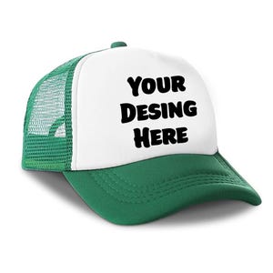 Custom Trucker Hat, Foam Mesh-Back Trucker Cap, Custom Foam Cap, Your Logo Here,  Gift Hats, Adjustable Trucker Bulk Hat