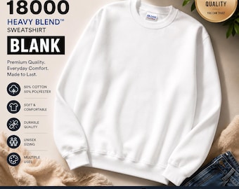 Gildan 18000 Blank Sweatshirt, Unisex Crewneck Sweatshirt, Unisex Soft Blend, Heavy Blend Sweater