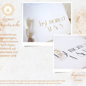 Personalisierte Luxus-Geschenktüte in weiß, Geschenktasche, Geschenke für Hochzeit, Geburtstag, Brautjungfern, Kollegen, Familie Bild 2