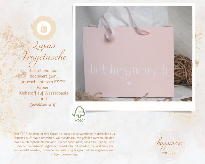 Personalisierte Luxus-Geschenktüten in rosa, Geschenktasche, Geschenke für Hochzeit, Geburtstag, Brautjungfern, Kollegen, Familie Bild 2