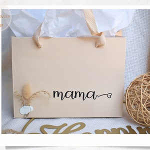 Personalisierte Luxus-Geschenktüte in beige, Geschenktasche, Geschenke für Hochzeit, Geburtstag, Brautjungfern, Kollegen, Familie Bild 1