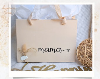 Personalized luxury gift bag in beige, gift bag, gifts for wedding, birthday, bridesmaids, colleagues, family