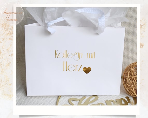 Personalisierte Luxus-Geschenktüte in weiß, Geschenktasche, Geschenke für Hochzeit, Geburtstag, Brautjungfern, Kollegen, Familie, Taufe