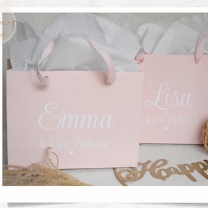 Personalisierte Luxus-Geschenktüten in rosa, Geschenktasche, Geschenke für Hochzeit, Geburtstag, Brautjungfern, Kollegen, Familie Bild 1