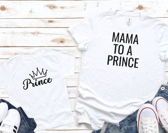 Ensemble de chemises assorties pour maman et prince | Cadeau fête des mères