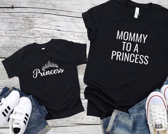 Mommy and Me Princess Shirt Set: Matching Mother Daughter Outfit