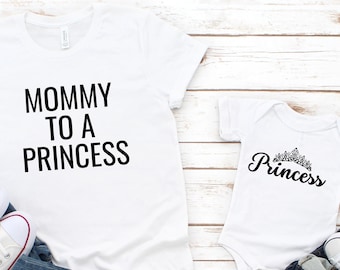 Mommy and Me Princess Outfit: Matching Mother Daughter Shirt Set