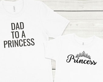 Papa zu einer Prinzessin Shirt Set | Passendes Vater Tochter Outfit
