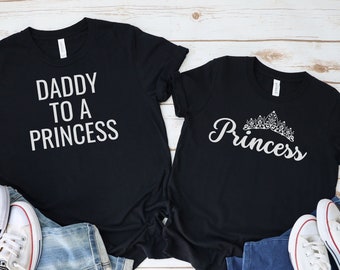 Daddy and Me Shirt Set: Prinzessin passendes Vater-Tochter-Outfit