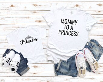 Mommy and Me Princess Shirt Set: Matching Mother Daughter Outfit