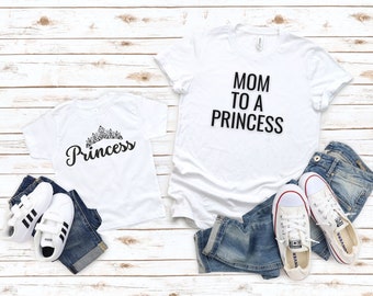 Mommy and Me Princess Shirt Set: Matching Mother Daughter Outfit