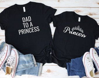 Papa zu einer Prinzessin Shirt Set: Passendes Vater Tochter Outfit