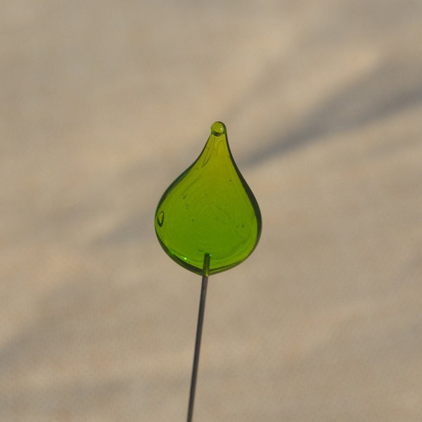 Feuille verte translucide en verre de Murano