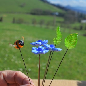 Lorea Flower Stem in Murano glass Loreax3/ Leafx2/ Bee