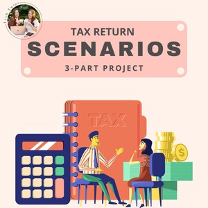 Può includere: Illustrazione di uno scenario di dichiarazione dei redditi con una persona seduta a un tavolo con un libro di tasse e una calcolatrice. La persona sta parlando con un professionista delle tasse. Il testo sul libro dice "TAX".